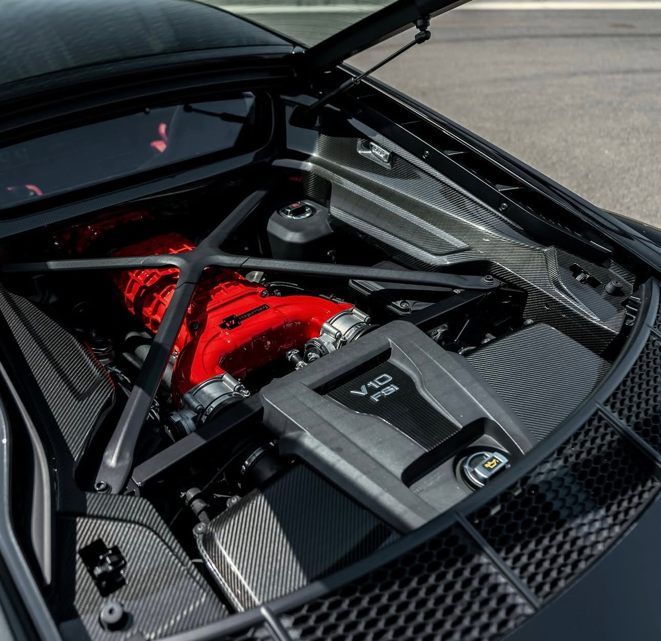 Audi R8 V10 - Carbon Fiber Engine Bay Panels - Exotics Carbon Design