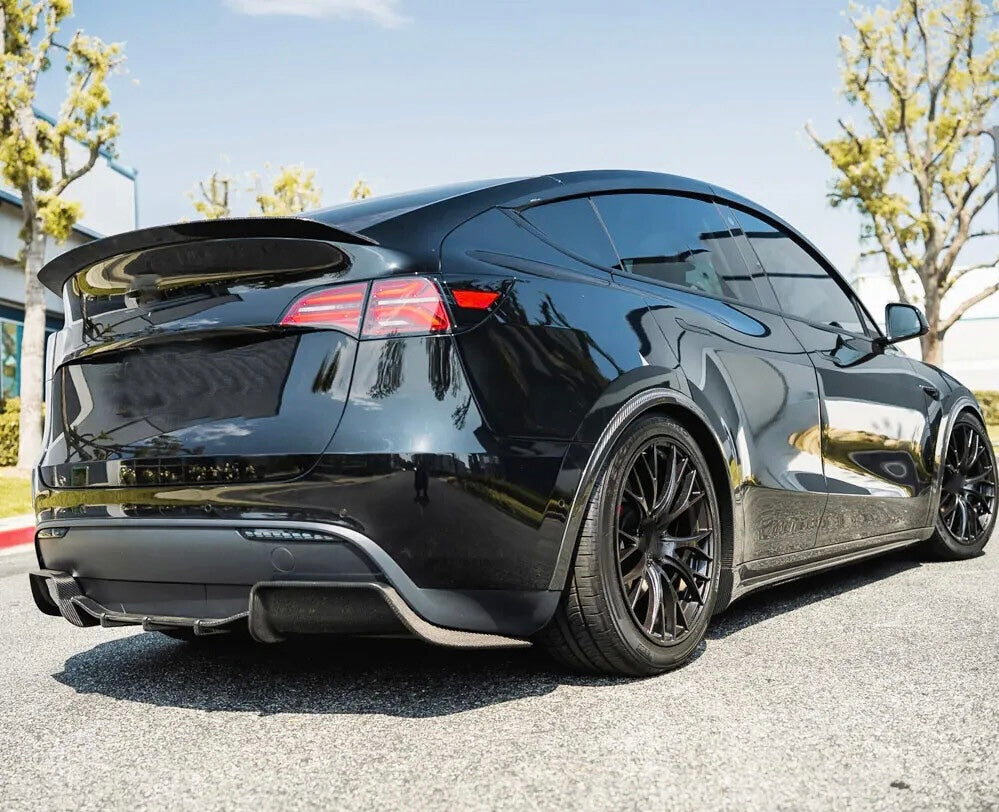 Tesla Model Y (2020-2024) - Carbon Fiber Rear Diffuser Lip - Exotics Carbon Design