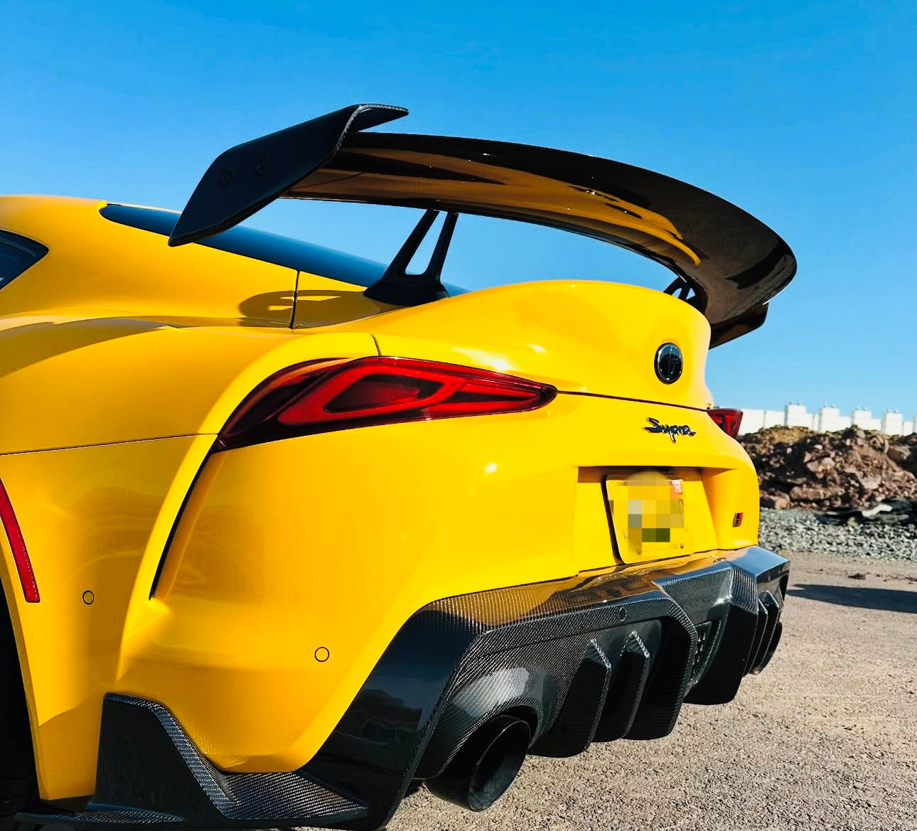AD Style Carbon Fiber Rear Wing Spoiler - Toyota GR Supra A90/A91 (2020–2024) - Exotics Carbon Design