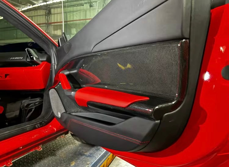 Z-Art Style Carbon Fiber Interior Door Panels – Ferrari 488 (2015+) - Exotics Carbon Design
