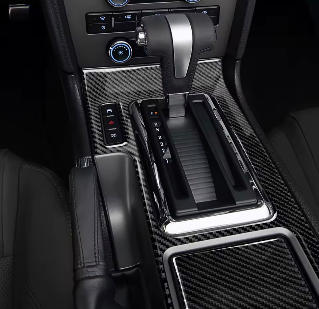 Carbon Fiber Center Console Trim - Ford Mustang (2009–2014) - Exotics Carbon Design