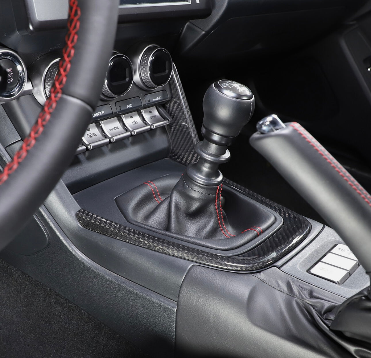 Carbon Fiber Gear Panel Cover - Toyota GR86 / Subaru BRZ (2022–2025) - Exotics Carbon Design
