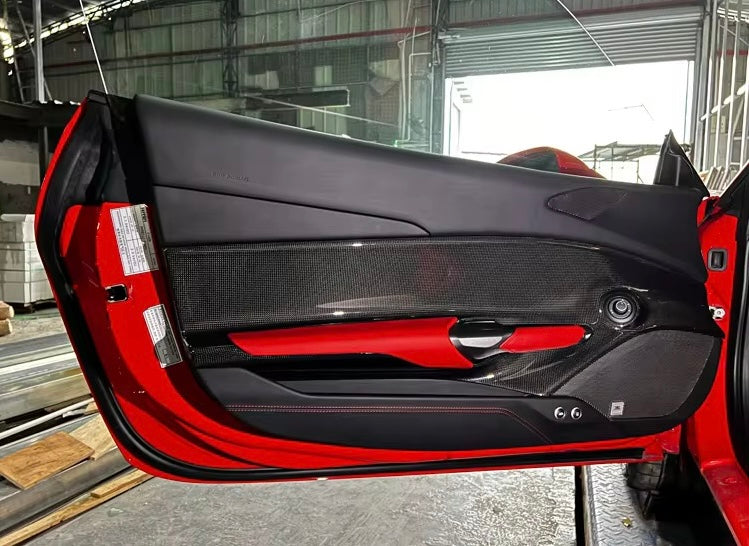 Z-Art Style Carbon Fiber Interior Door Panels – Ferrari 488 (2015+) - Exotics Carbon Design
