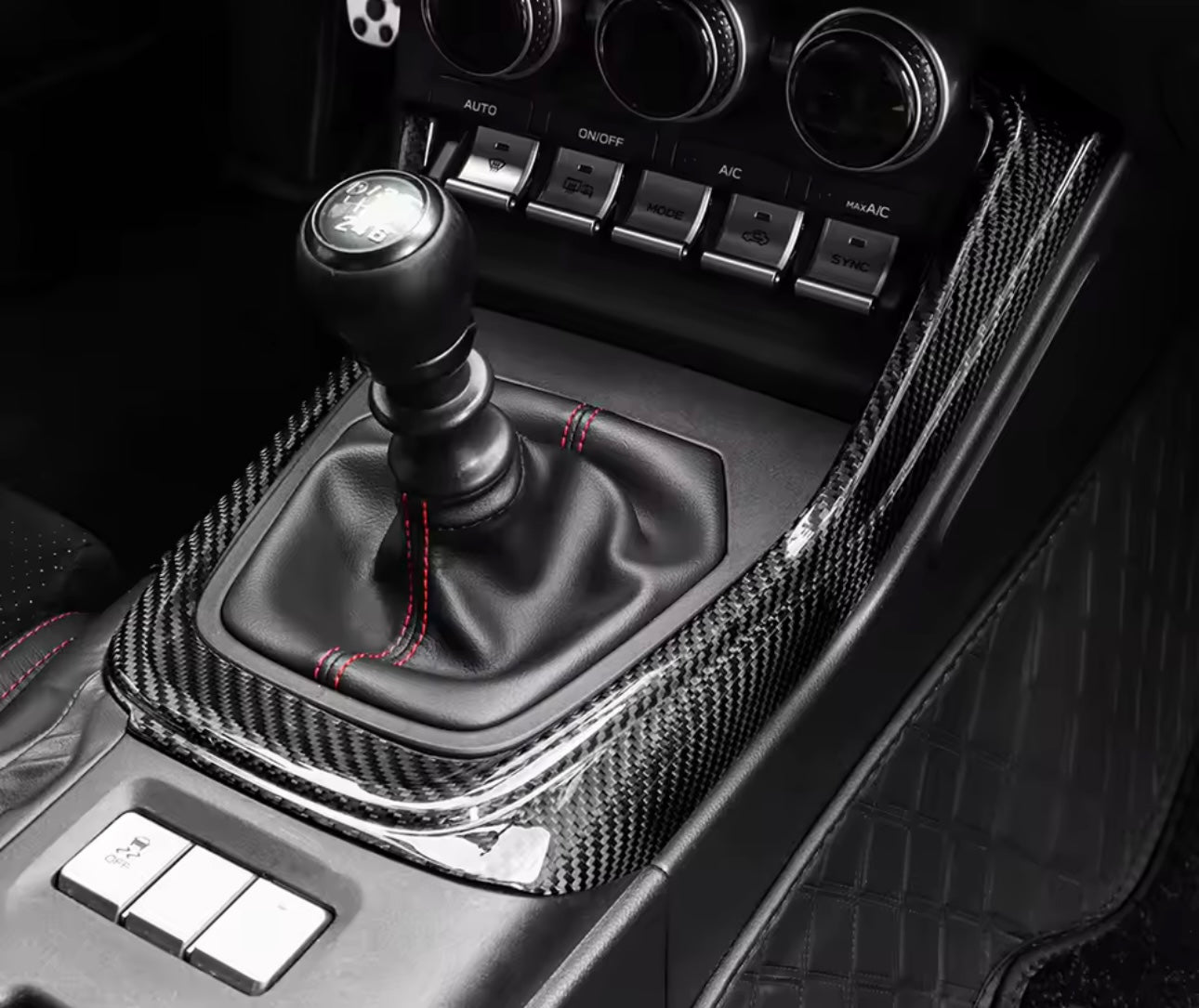 Carbon Fiber Gear Panel Cover - Toyota GR86 / Subaru BRZ (2022–2025) - Exotics Carbon Design