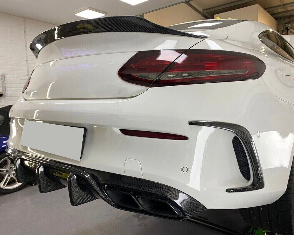 Mercedes C63/C43 - Carbon Fiber Rear Bumper Canards - Exotics Carbon Design