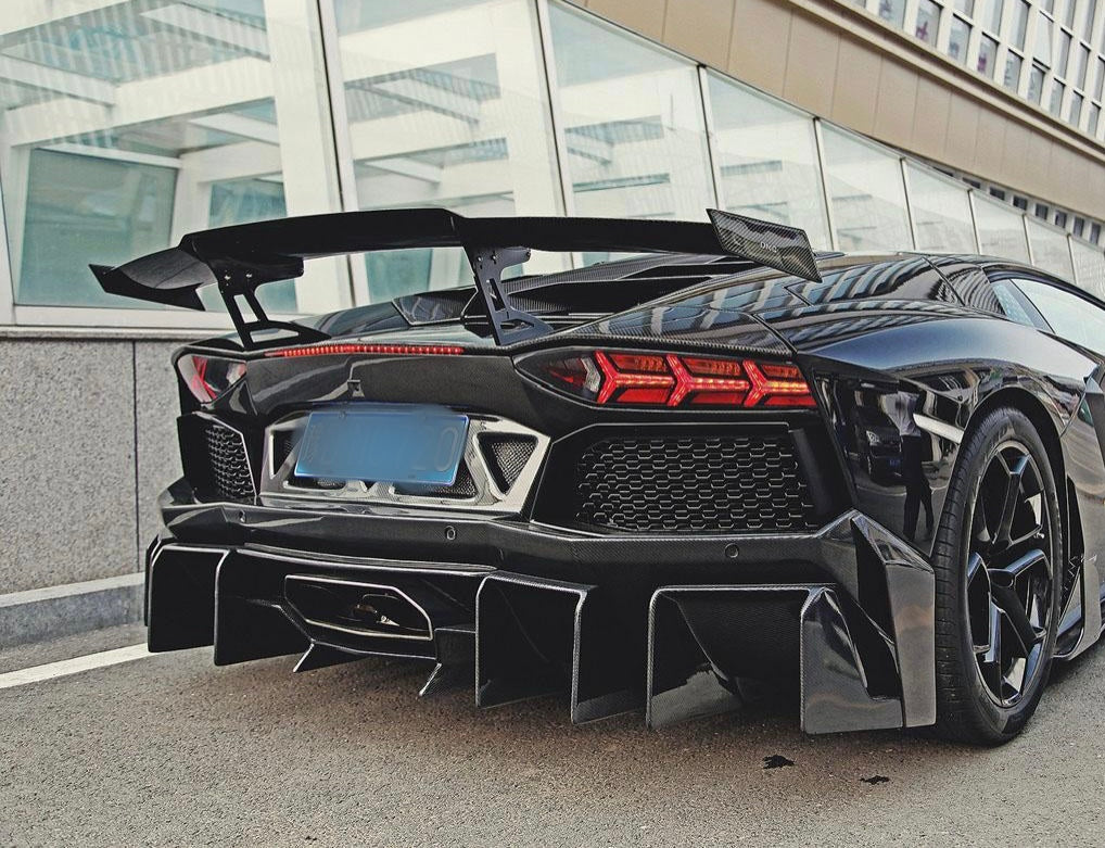 Carbon Fiber Rear Diffuser with fins - Lamborghini Aventador LP700 - Exotics Carbon Design