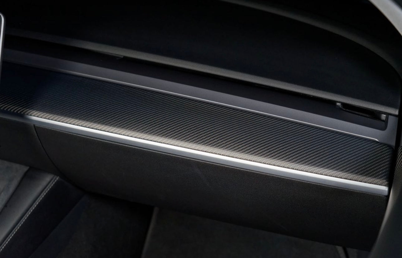 Carbon Fiber Dashboard Trim Premium Interior Accent – Tesla Model 3/Y (2021–2023) - Exotics Carbon Design