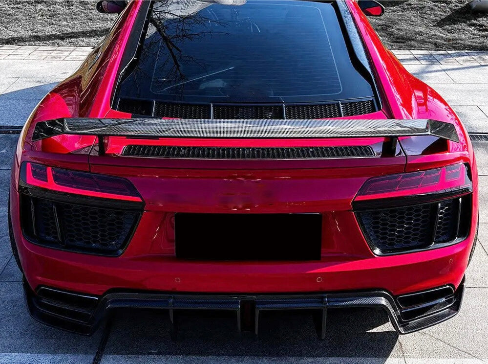 Audi R8 (2016-2019) - Racing Motorsport Style Carbon Fiber Rear Wing - Exotics Carbon Design