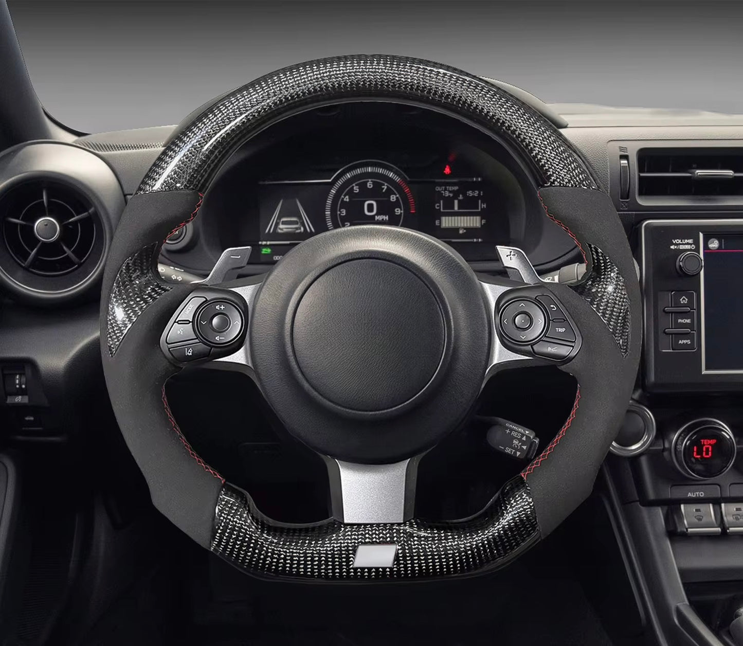 Carbon Fiber & Alcantara Steering Wheel - Toyota GR86 / Subaru BRZ (2022–Present) - Exotics Carbon Design