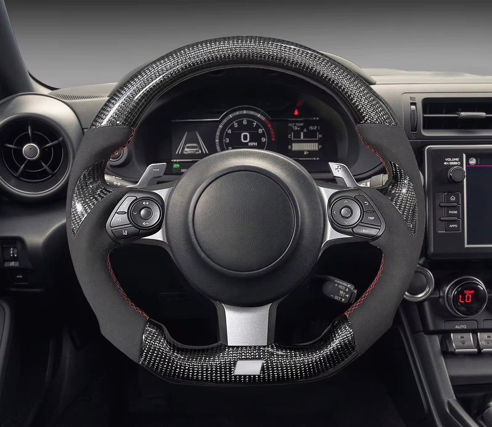 Carbon Fiber & Alcantara Steering Wheel - Toyota GR86 / Subaru BRZ (2022–Present) - Exotics Carbon Design