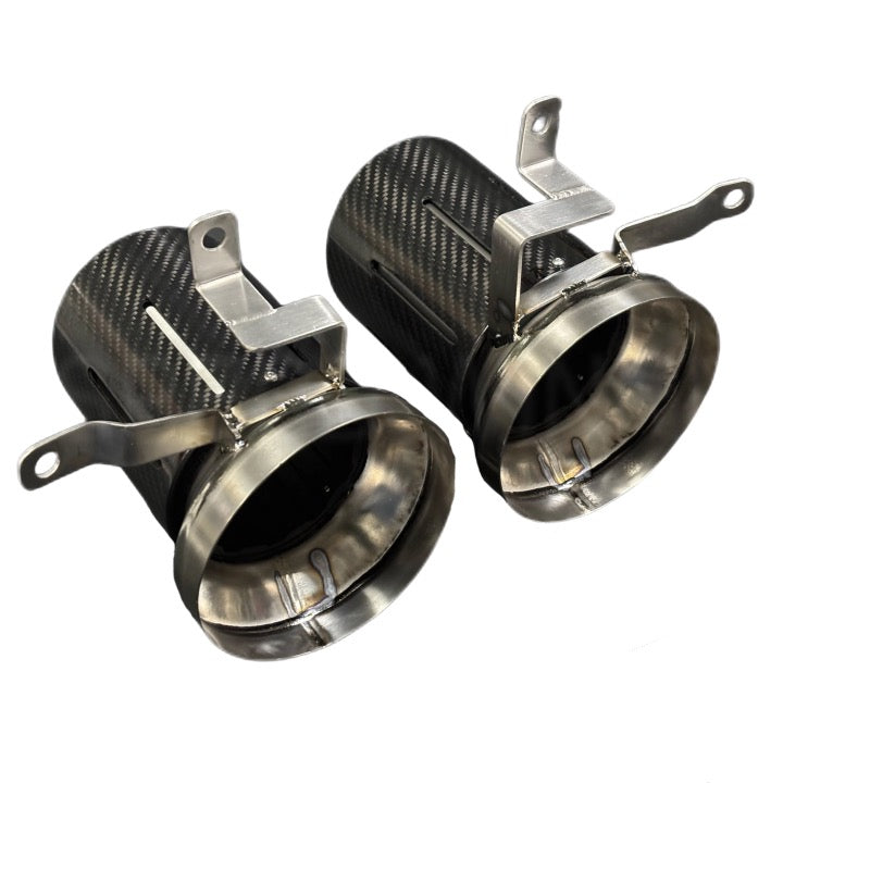 Race Style Carbon Fiber Titanium Exhaust Tips Lamborghini Huracán EVO - Exotics Carbon Design