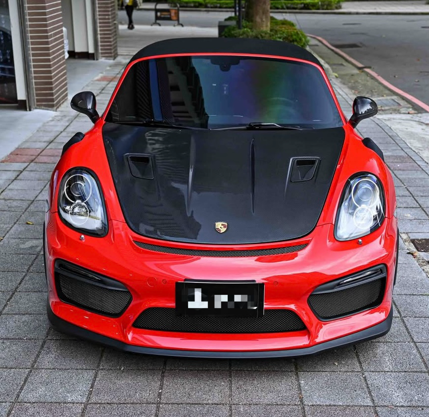 Carbon Fiber GT4 RS Style Front Hood - For Porsche 718 Cayman / Boxster (2017–2024) - Exotics Carbon Design