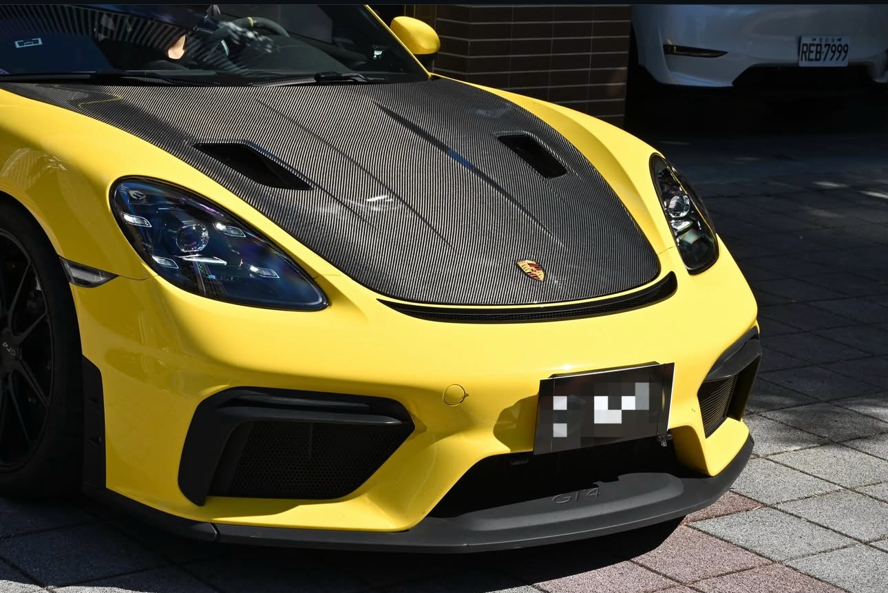 Carbon Fiber GT4 RS Style Front Hood - For Porsche 718 Cayman / Boxster (2017–2024) - Exotics Carbon Design