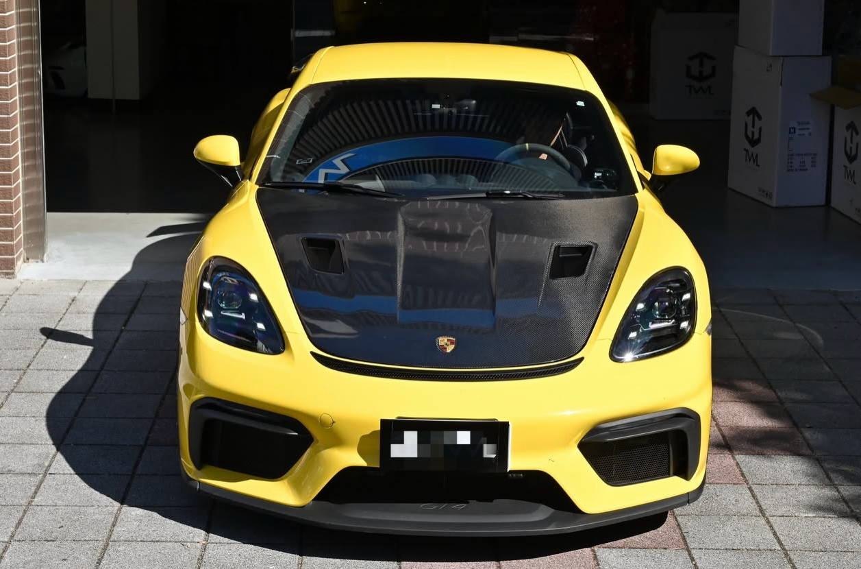 Carbon Fiber GT4 RS Style Front Hood - For Porsche 718 Cayman / Boxster (2017–2024) - Exotics Carbon Design