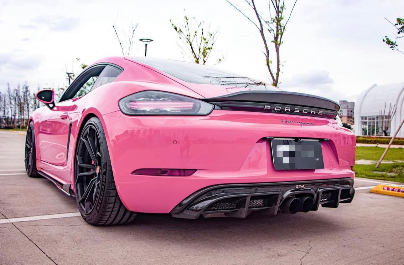 Porsche 718 Cayman Carbon Fiber Rear Spoiler - Exotics Carbon Design