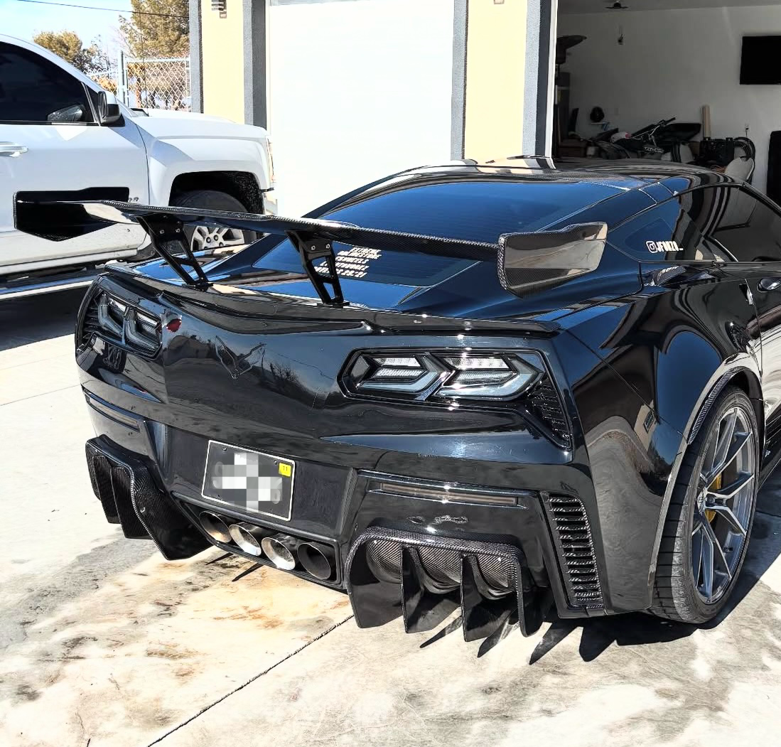 Corvette C7 ZO6 - Carbon Fiber Finned Rear Diffuser - Exotics Carbon Design
