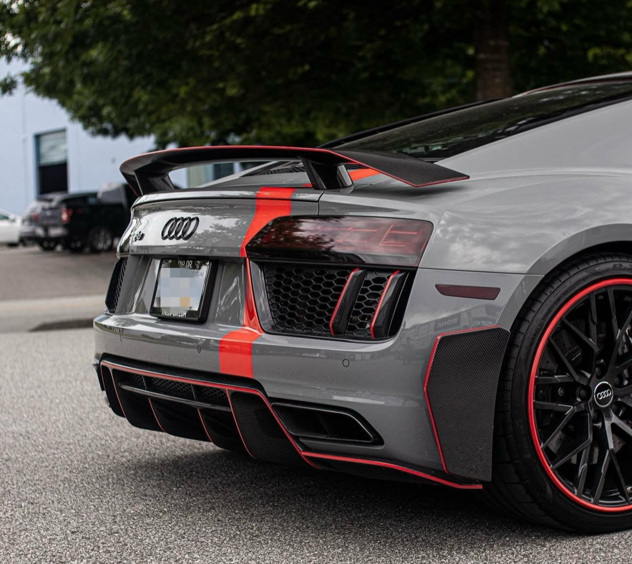 Audi R8 V10 (2016-2019) - Carbon Fiber Rear Bumper Canards - Exotics Carbon Design