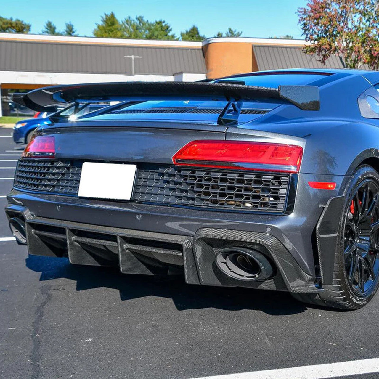 Audi R8 (2021+) - Carbon Fiber Rear Bumper Canards - Exotics Carbon Design