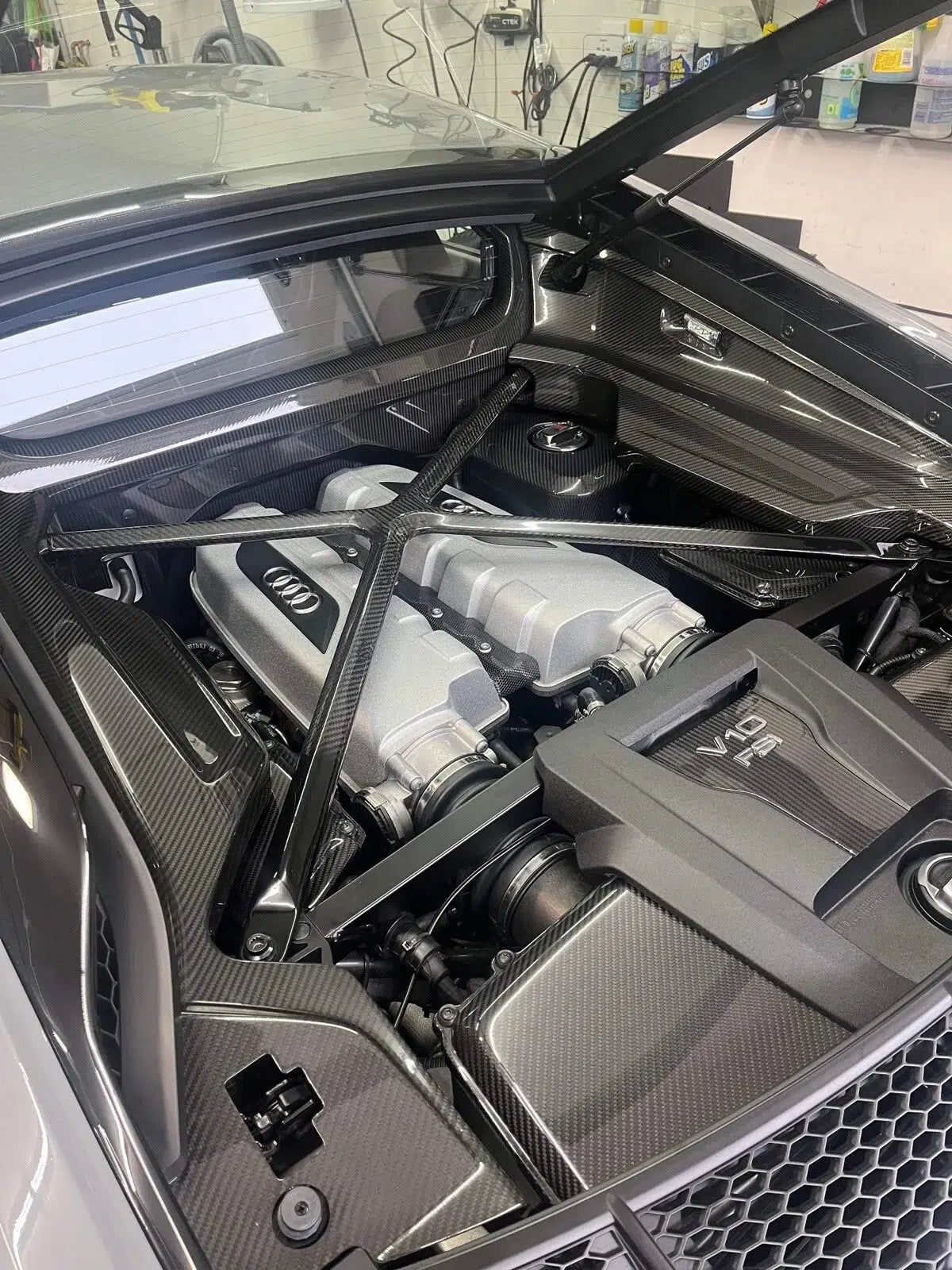 (2020+) Audi R8 V10 - Carbon Fiber Engine Bay Panels - Exotics Carbon Design