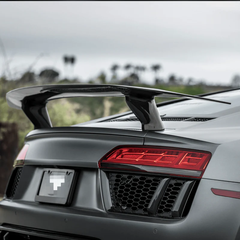 Audi R8 (2016-2024) - Carbon Fiber Track-Inspired Rear Wing - Exotics Carbon Design
