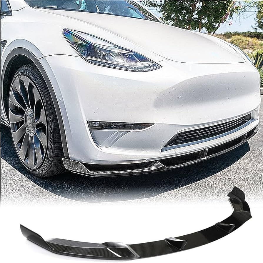 Tesla Model Y (2019-2023) - Carbon Fiber Front Lip - Exotics Carbon Design