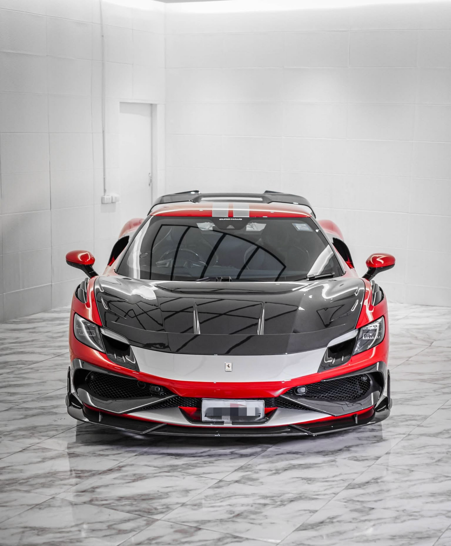 NVC Style Carbon Fiber Vented Front Bonnet Cover - Ferrari 296 GTB - Exotics Carbon Design