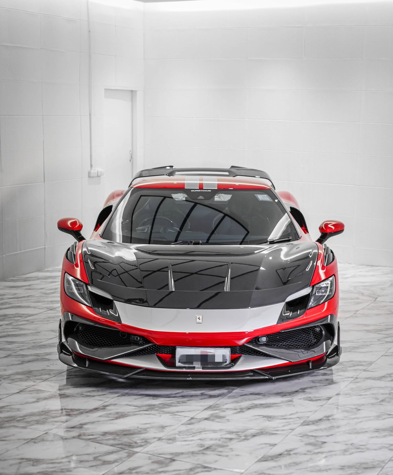 NVC Style Carbon Fiber Vented Front Bonnet Cover - Ferrari 296 GTB - Exotics Carbon Design