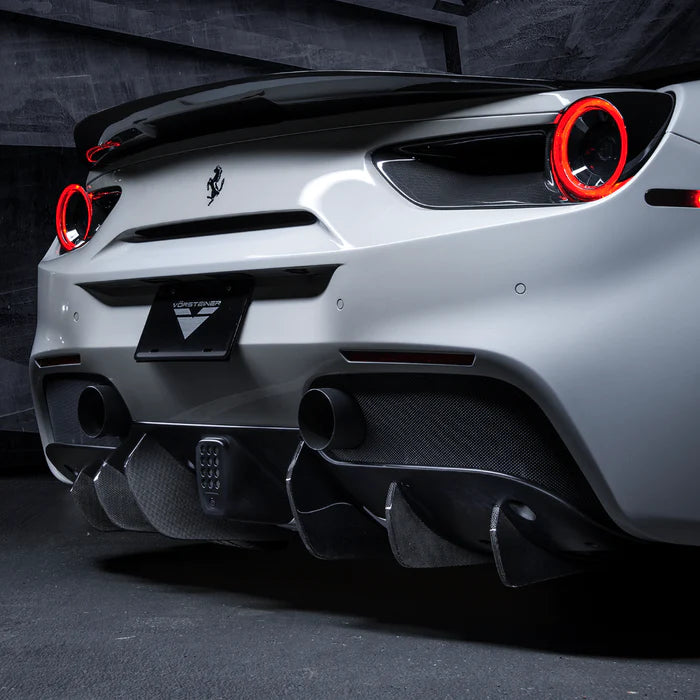Ferrari 488 GTB - Exotic Design Carbon Fiber Rear Diffuser - Exotics Carbon Design