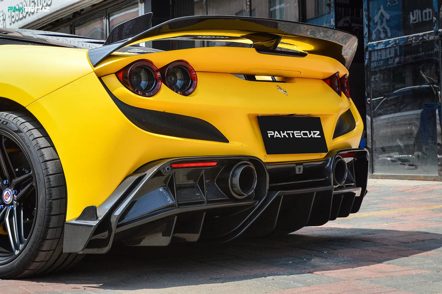 Pachtechz Carbon Fiber Rear Spoiler – Ferrari F8 - Exotics Carbon Design