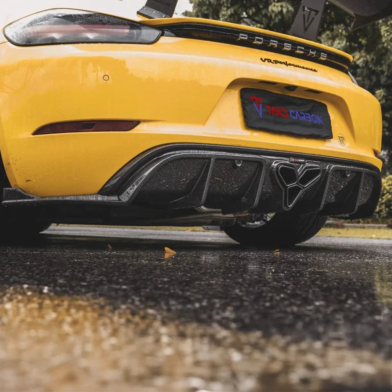 Porsche 718 Cayman & Boxster - TAKD Pre-Preg Carbon Fiber Rear Diffuser - Exotics Carbon Design