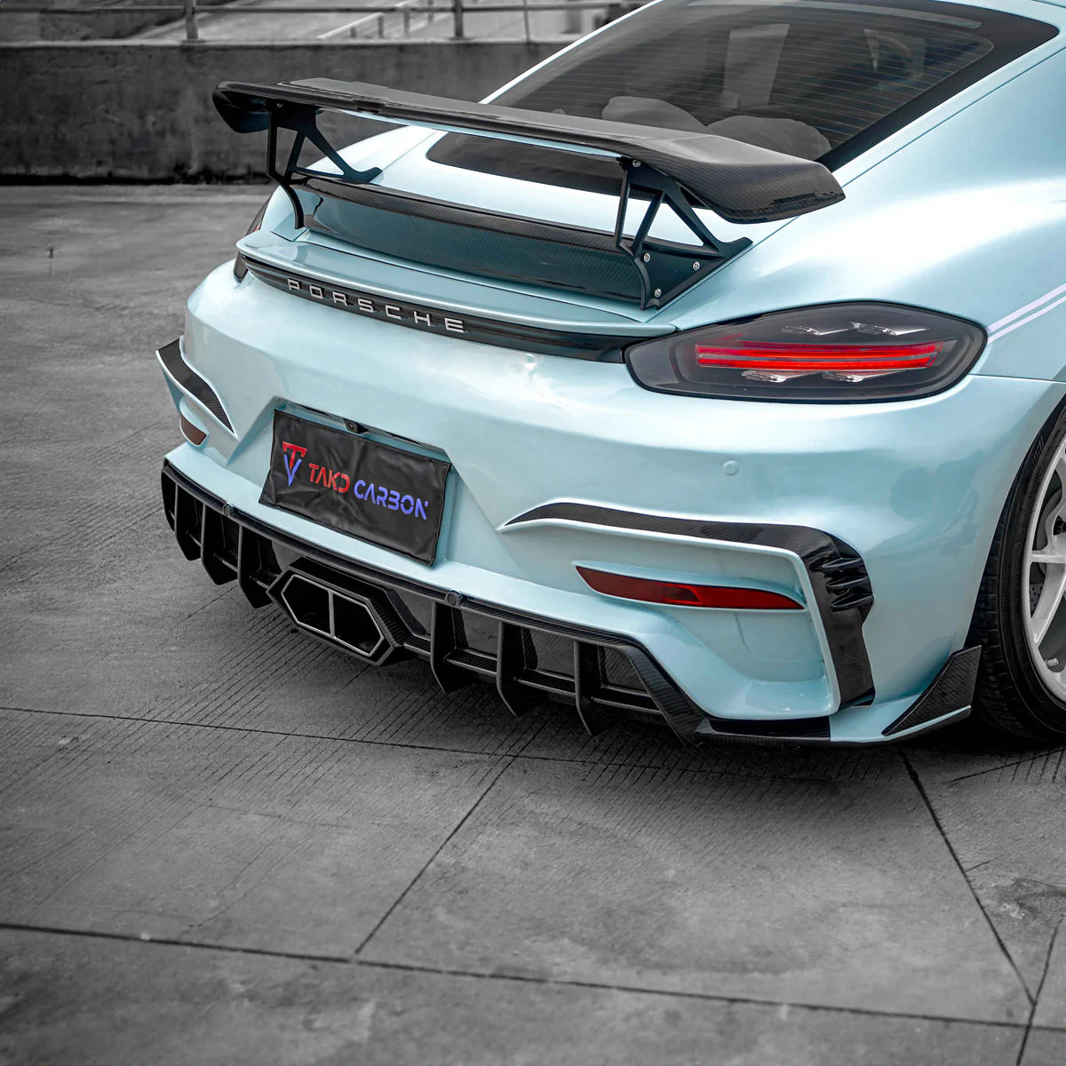 Porsche 718 Cayman & Boxster - TAKD V2 Pre-Preg Carbon Fiber Rear Diffuser - Exotics Carbon Design