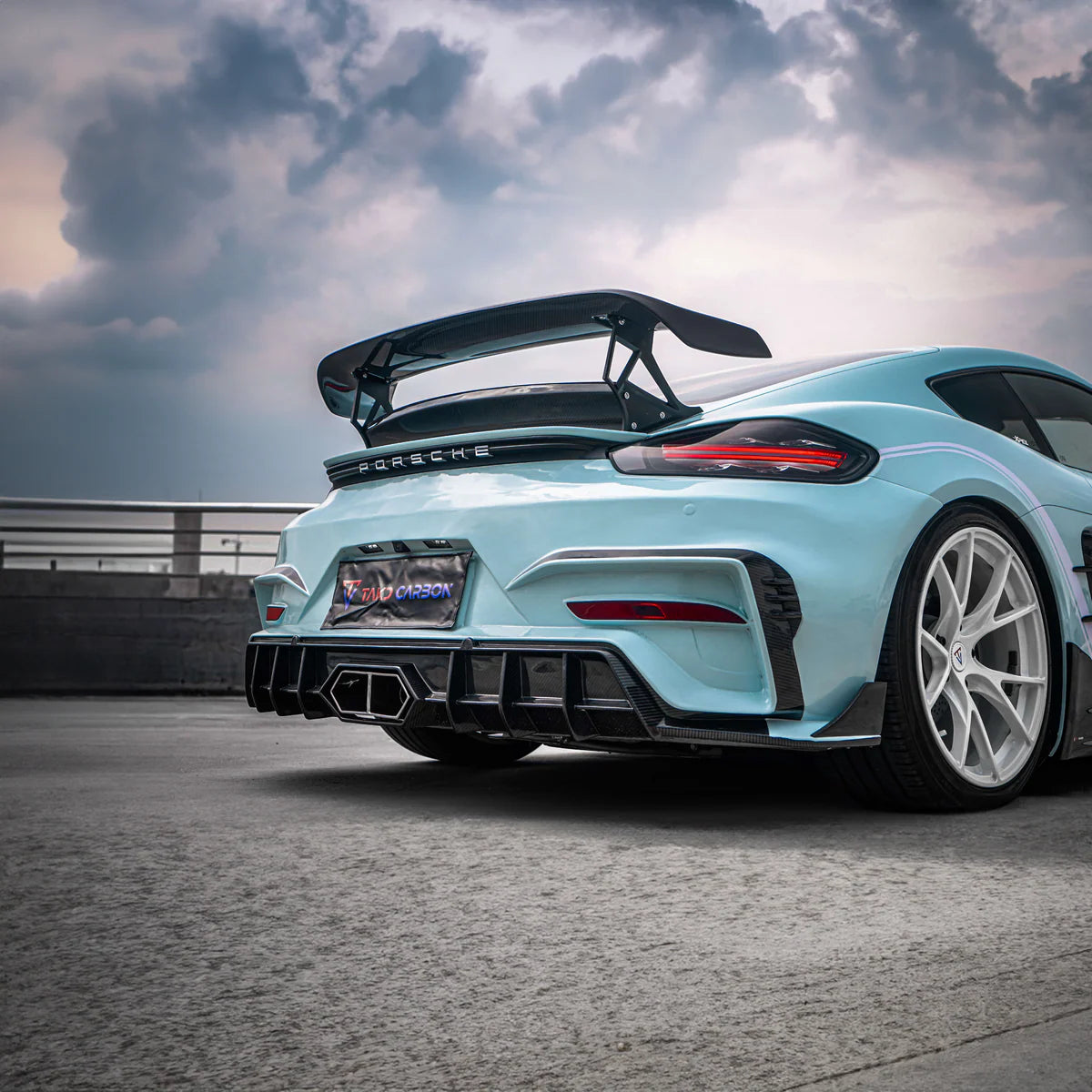 Porsche 718 Cayman & Boxster - TAKD V2 Pre-Preg Carbon Fiber Rear Diffuser - Exotics Carbon Design