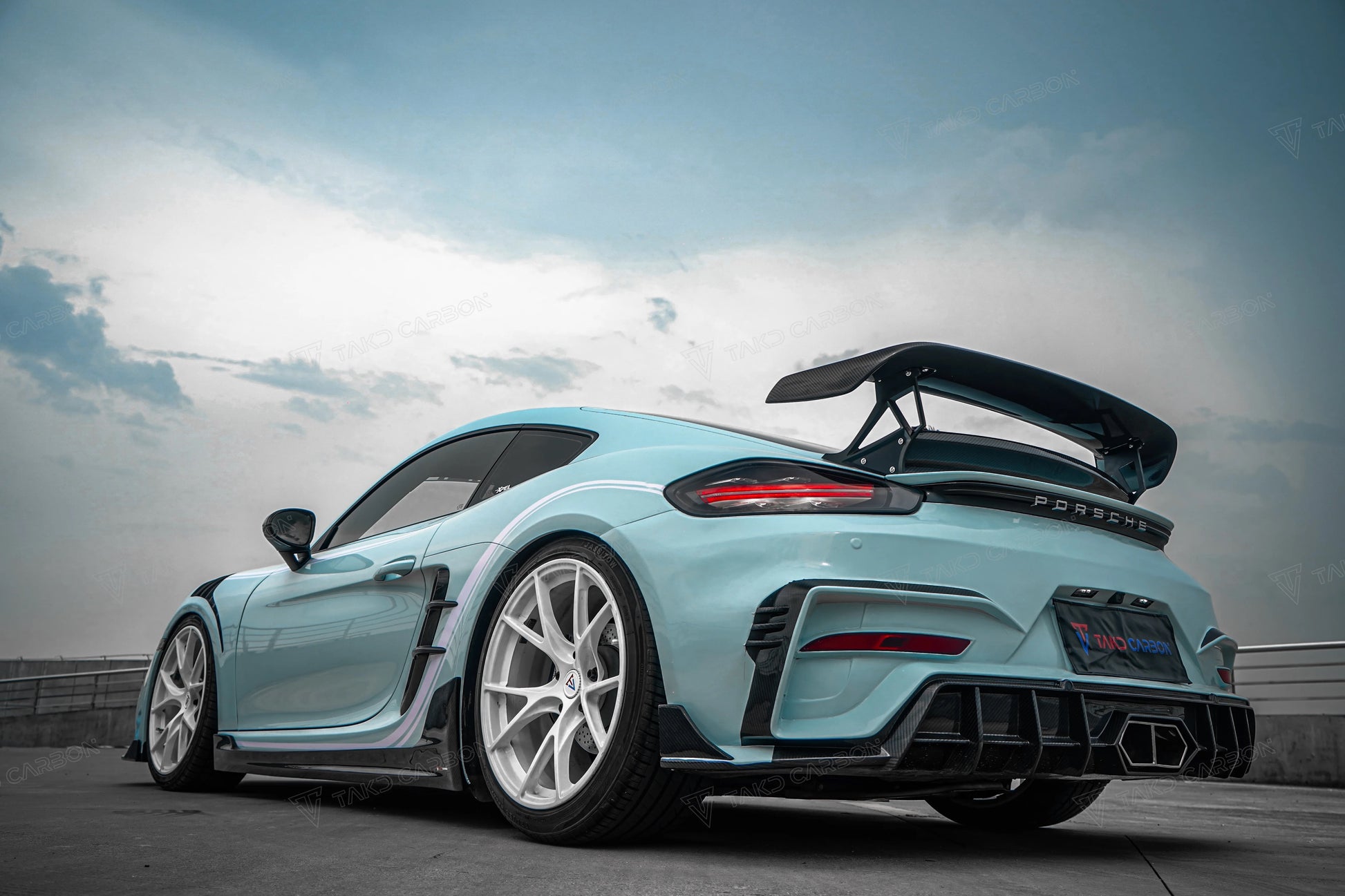 Porsche 718 Cayman & Boxster - TAKD V2 Pre-Preg Carbon Fiber Rear Diffuser - Exotics Carbon Design