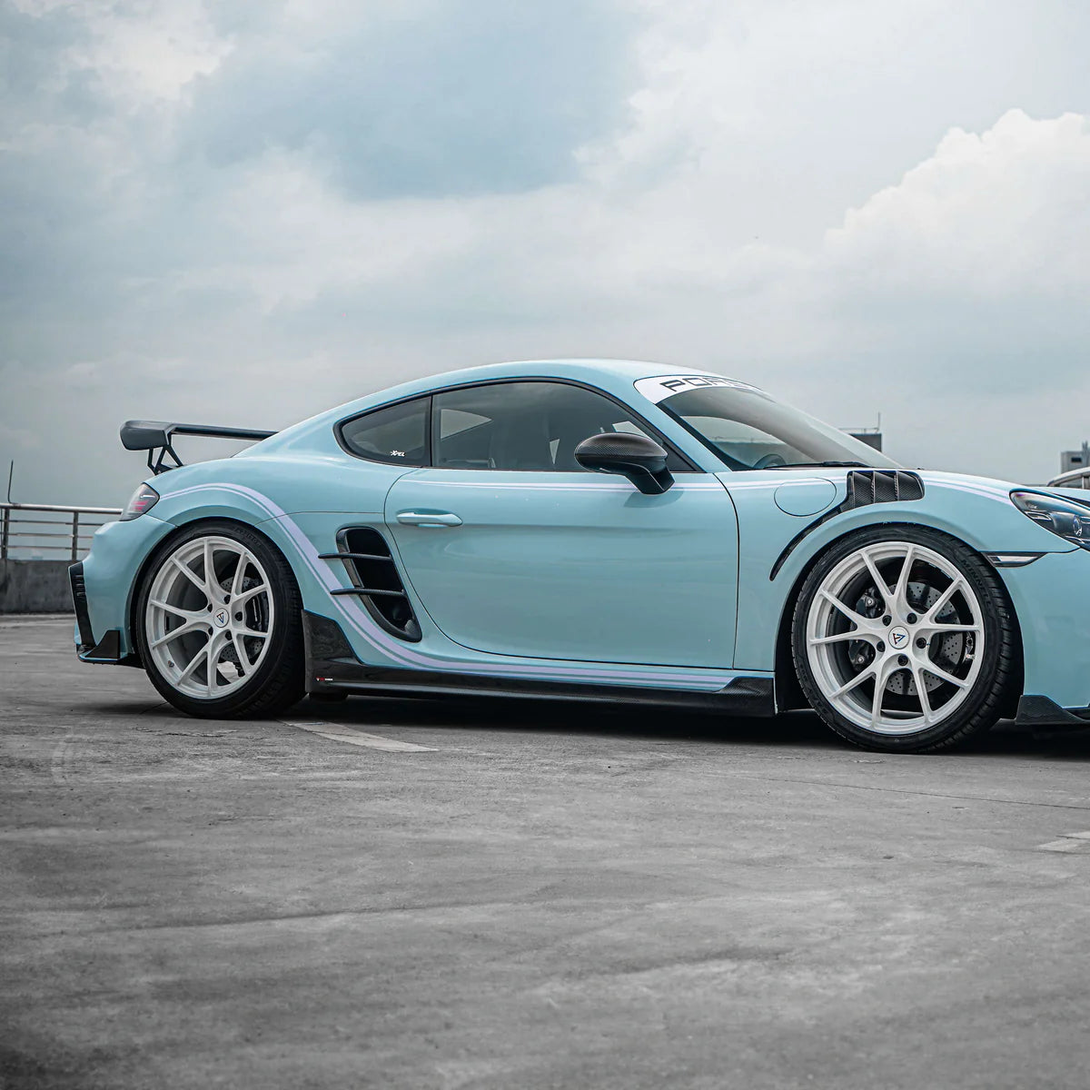 Porsche 718 Cayman & Boxster - TAKD V2 Pre-Preg Carbon Fiber Side Skirts - Exotics Carbon Design