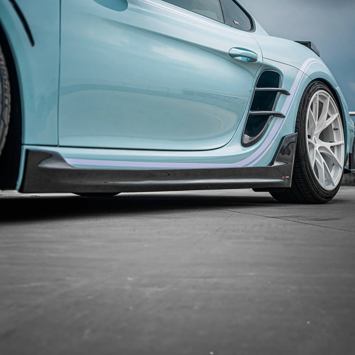 Porsche 718 Cayman & Boxster - TAKD V2 Pre-Preg Carbon Fiber Side Skirts - Exotics Carbon Design