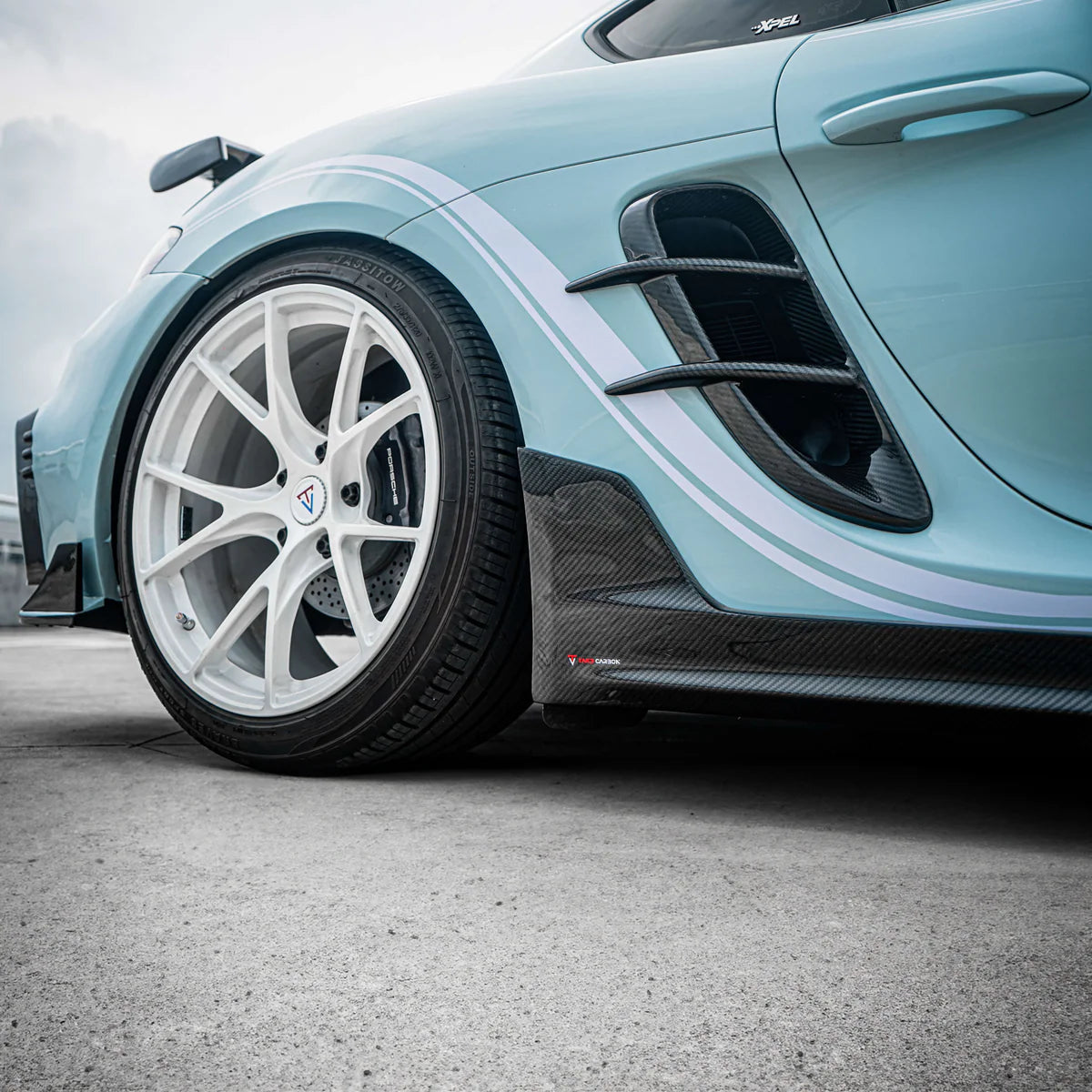 Porsche 718 Cayman & Boxster - TAKD V2 Pre-Preg Carbon Fiber Side Skirts - Exotics Carbon Design