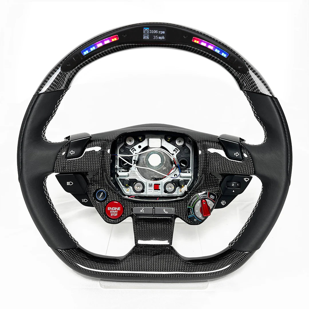 Ferrari 488 / 458 Carbon Fiber LED Steering Wheel – New Style Direct Mount - Exotics Carbon Design