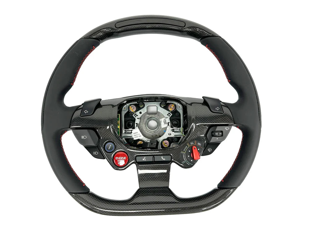 Ferrari 488 / 458 Carbon Fiber LED Steering Wheel – New Style Direct Mount - Exotics Carbon Design