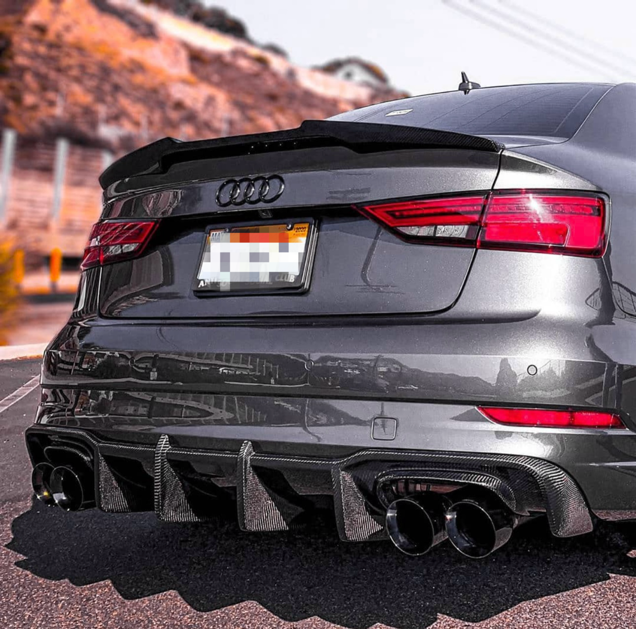 Audi A3 S Line – K Style Carbon Fiber Rear Diffuser - Exotics Carbon Design