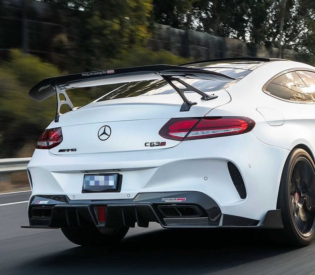 Mercedes Benz C63 Coupe - IMP Style Carbon Fiber Rear Wing - Exotics Carbon Design