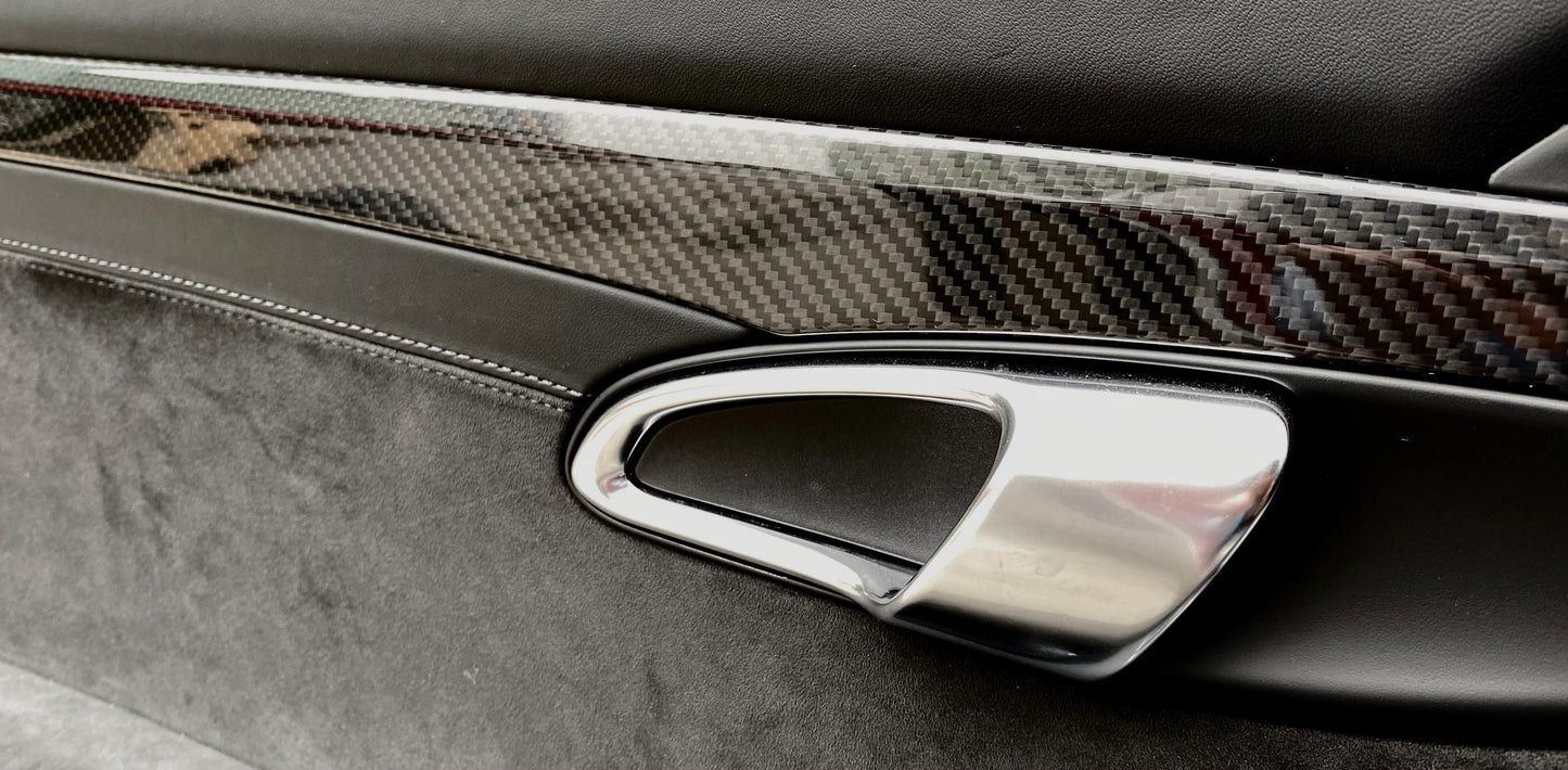 Porsche 718 Cayman – Carbon Fiber Inside Door Trim - Exotics Carbon Design
