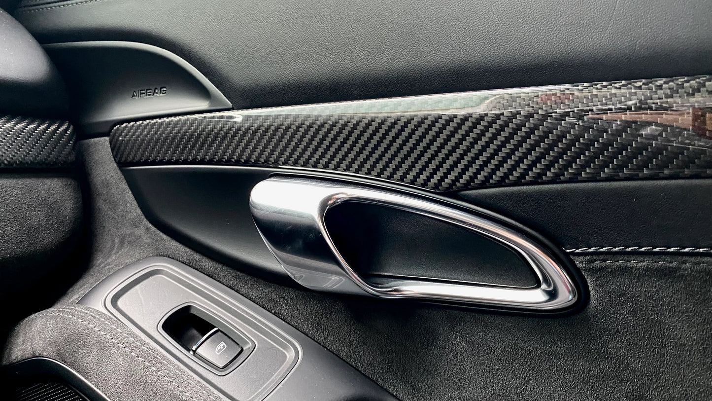 Porsche 718 Cayman – Carbon Fiber Inside Door Trim - Exotics Carbon Design