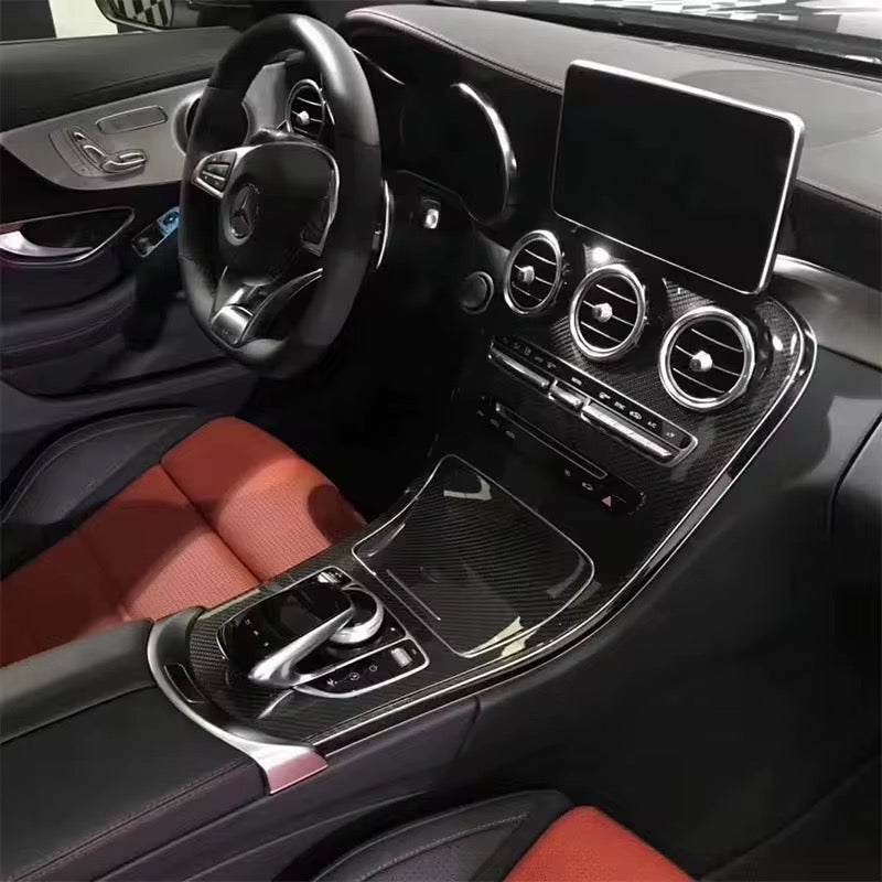 Mercedes-Benz C-Class / C43 / C63 – OEM Carbon Fiber Center Console Trim - Exotics Carbon Design
