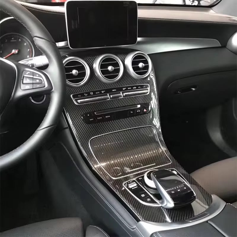 Mercedes-Benz C-Class / C43 / C63 – OEM Carbon Fiber Center Console Trim - Exotics Carbon Design