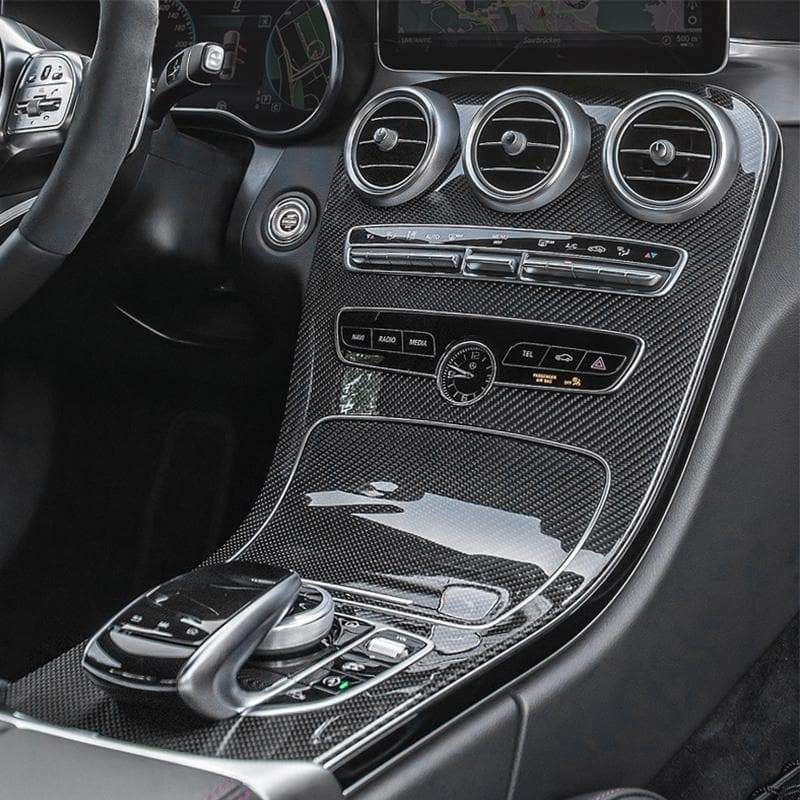 Mercedes-Benz C-Class / C43 / C63 – OEM Carbon Fiber Center Console Trim - Exotics Carbon Design