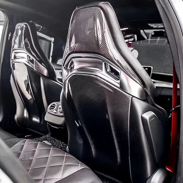 Carbon Fiber Seat Covers – Mercedes C63 W205 / A45 / CLA45 / GLA45 (2014–2021) - Exotics Carbon Design