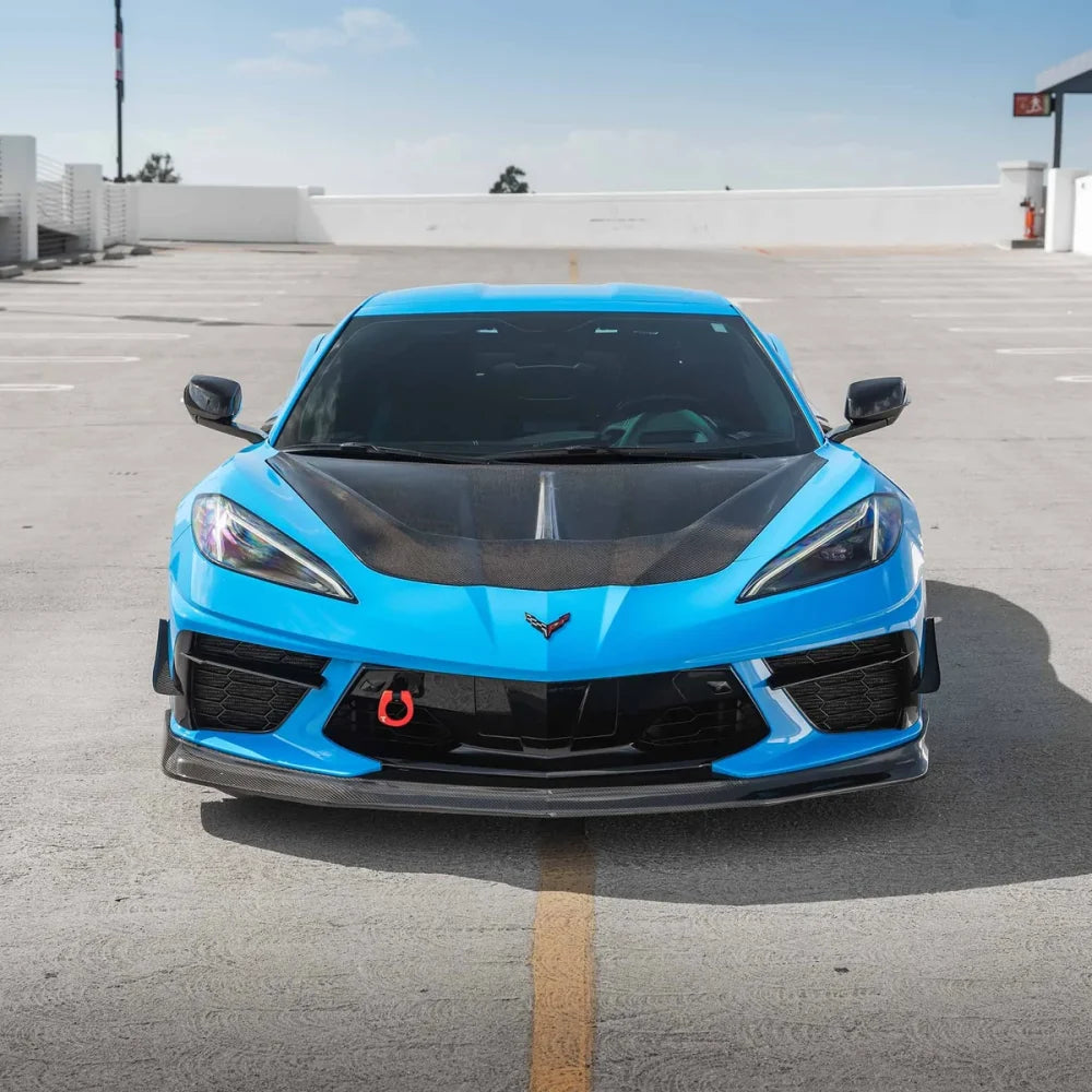 ZR1 Style Vented Carbon Fiber Front Hood - For Corvette C8 (2020–2025) - Exotics Carbon Design