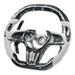 TDD-Style Forged Carbon Steering Wheel Flat Bottom & White Grips for Nissan GTR R35 (2017–2020) - Exotics Carbon Design