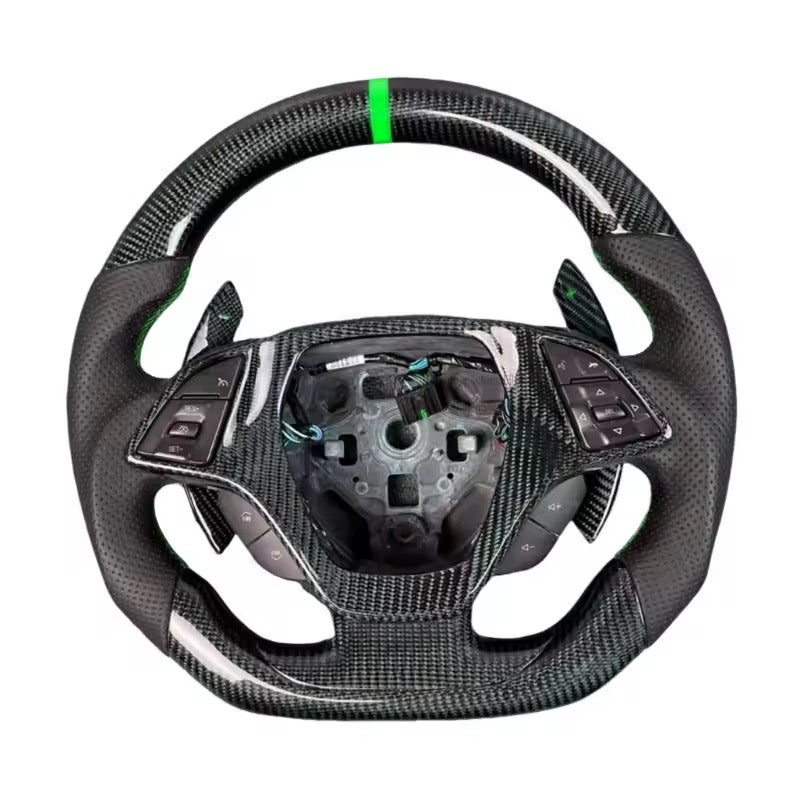 Full Carbon Fiber Perforated Leather Grips Steering Wheel - Chevrolet Camaro (2016–2024) - Exotics Carbon Design