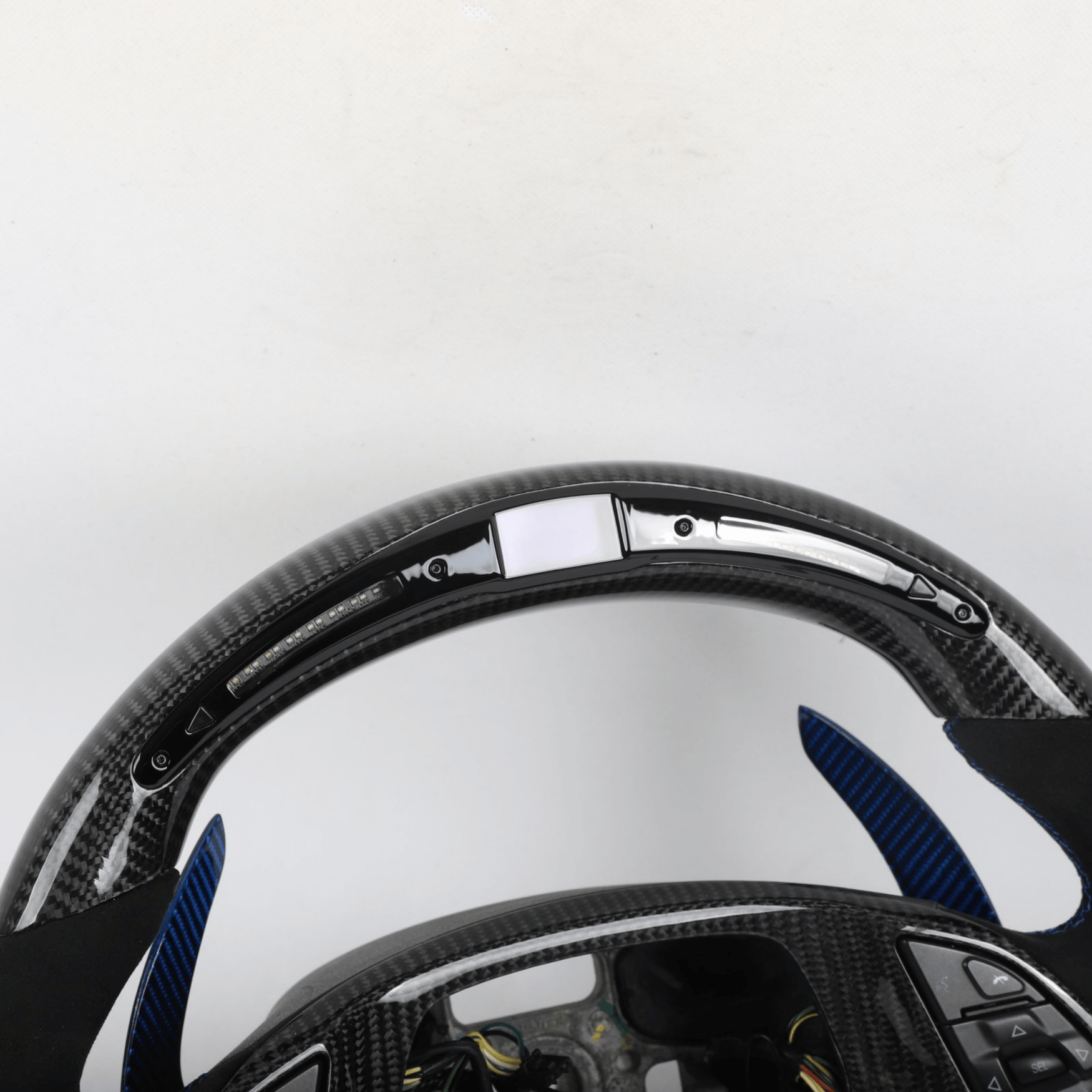 Full Carbon Fiber LED Steering Wheel with Alcantara Grips - Chevrolet Camaro (2016–2024) - Exotics Carbon Design